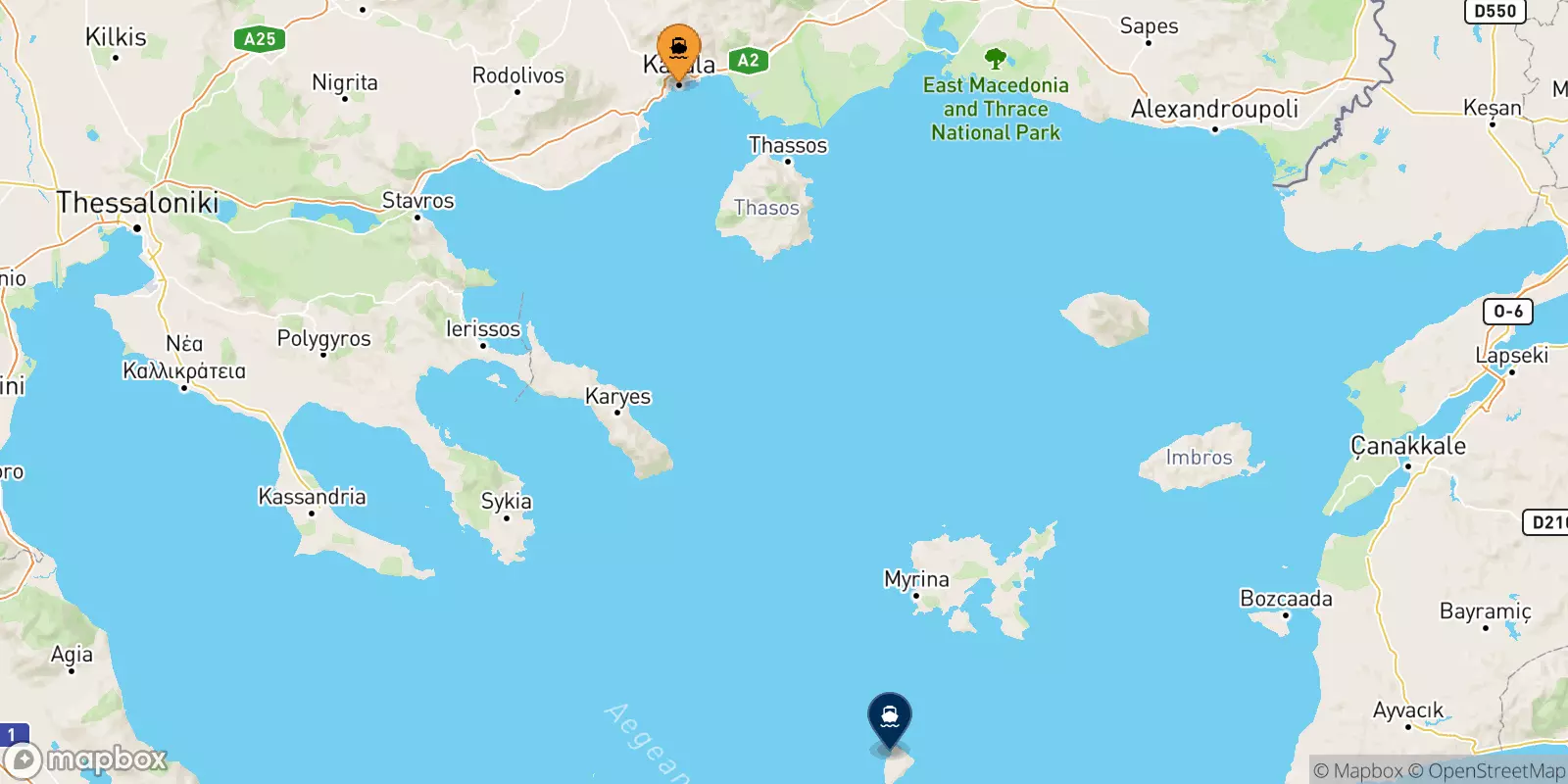 Traghetti da Kavala per Agios Efstratios