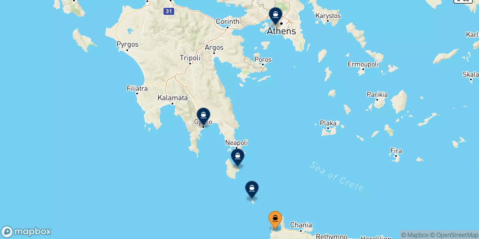 Traghetti da Kissamos per la Grecia