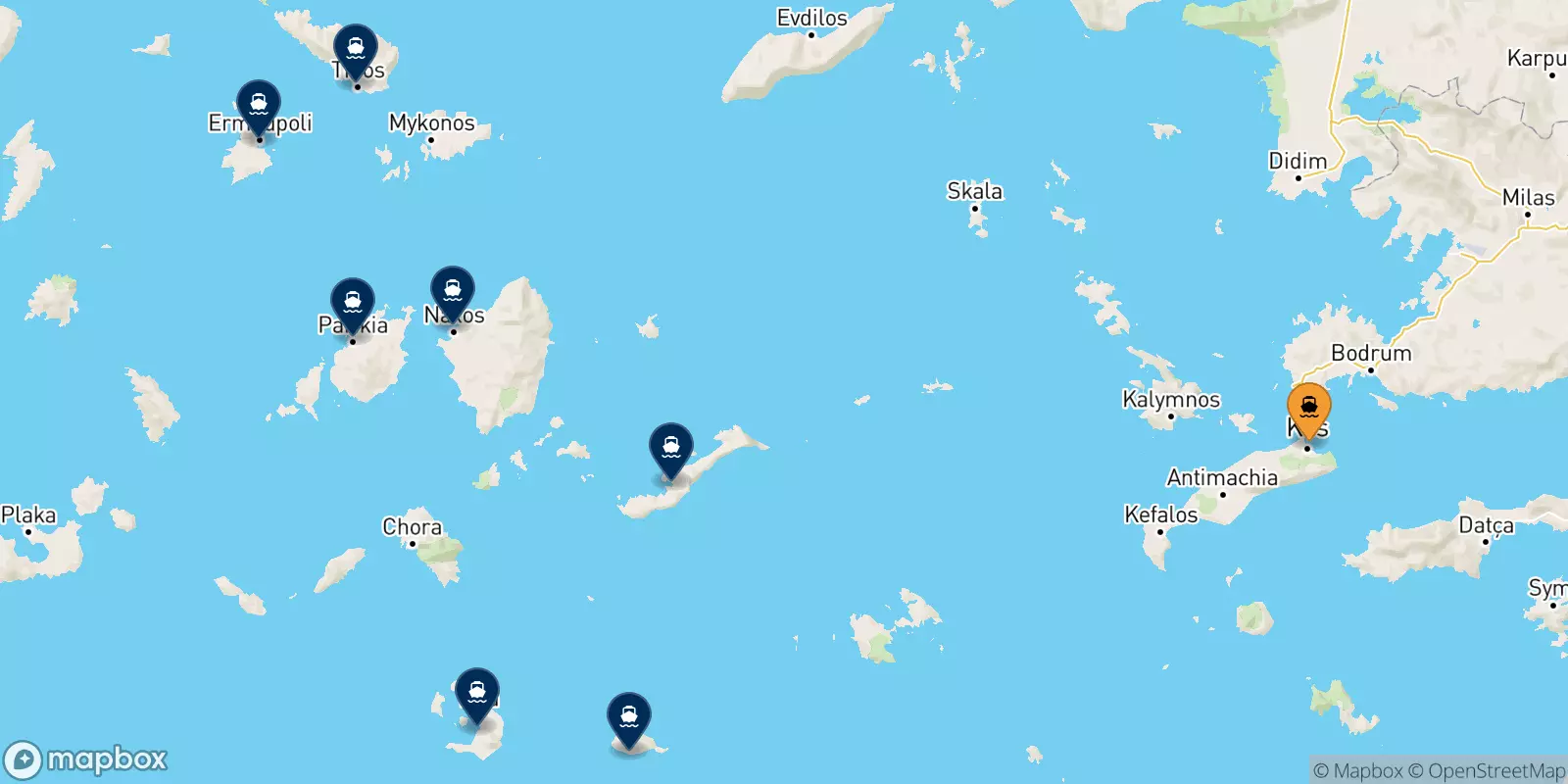 Traghetti da Kos per le Isole Cicladi