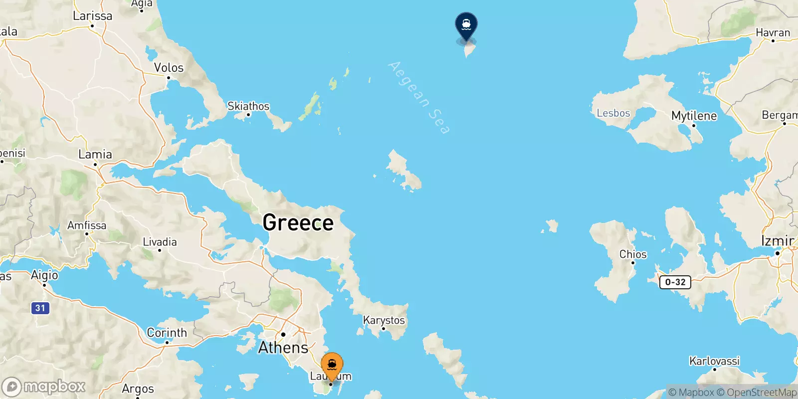 Traghetti da Lavrio per Agios Efstratios