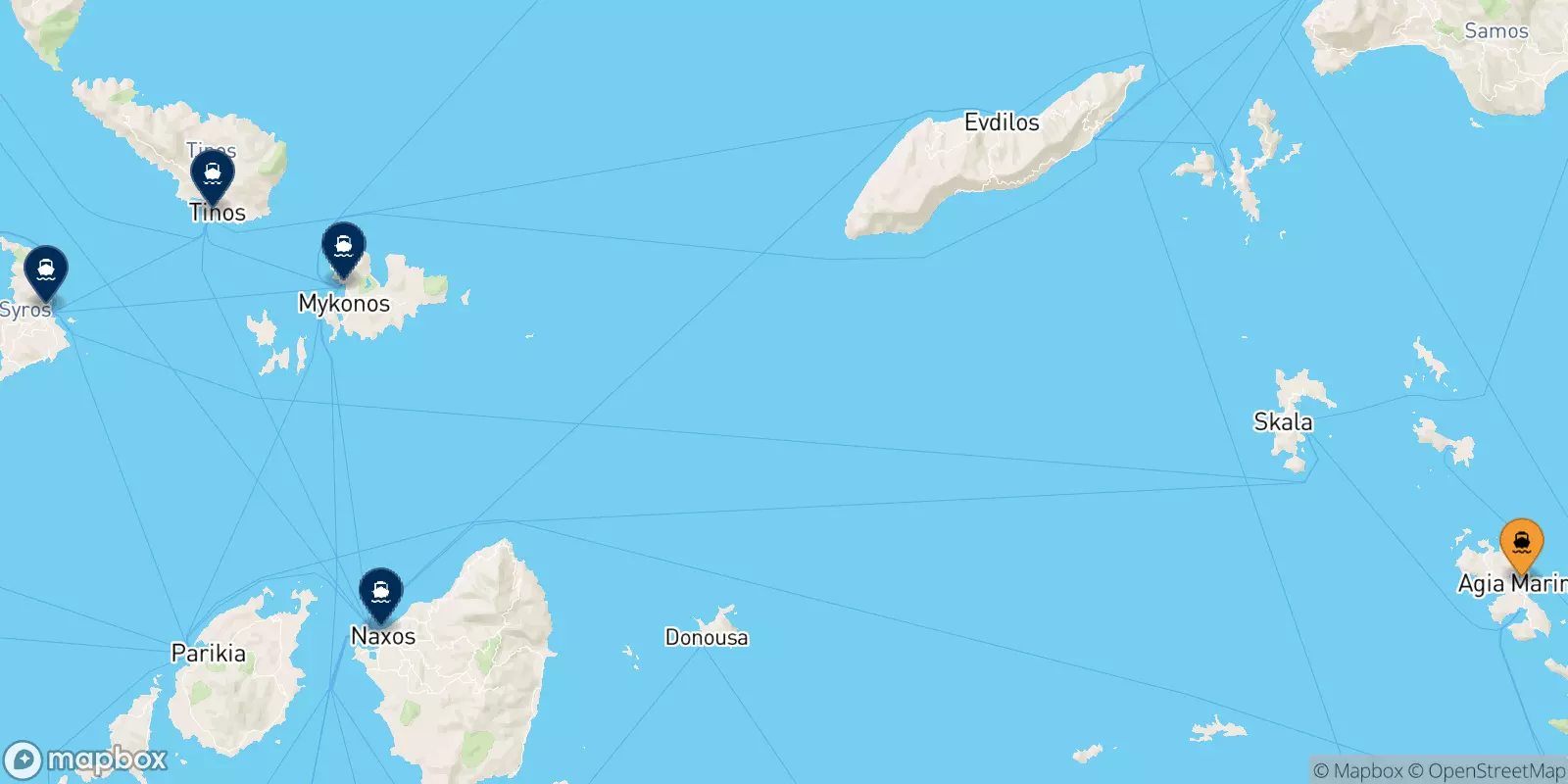 Traghetti da Leros per le Isole Cicladi