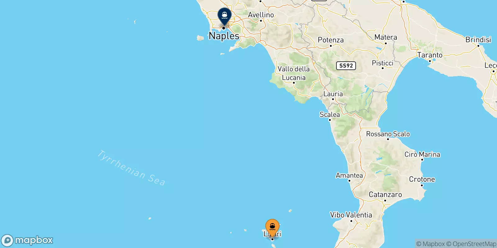 Traghetti da Lipari per Napoli