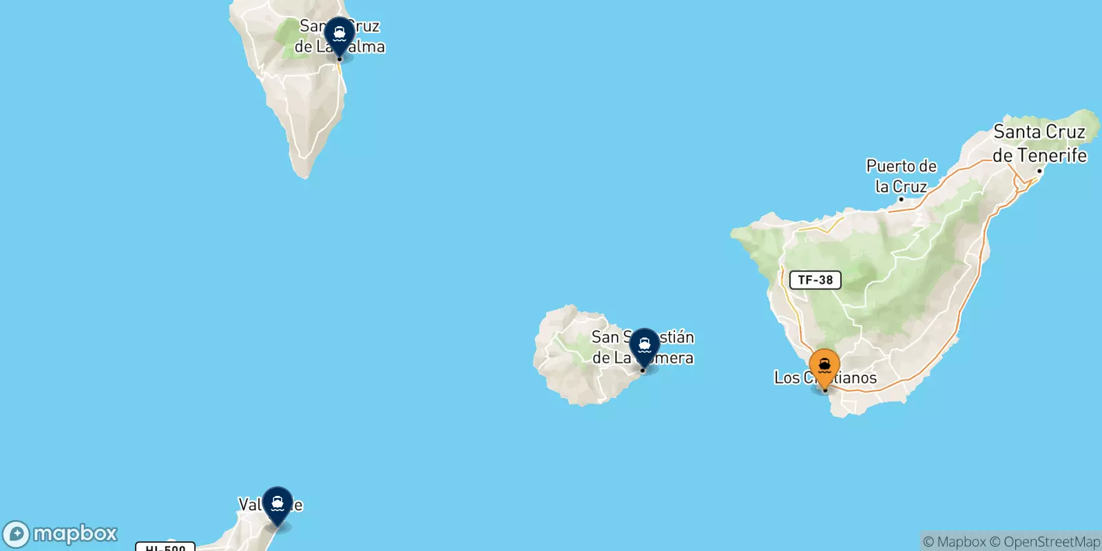 Traghetti da Los Cristianos (Tenerife) per la Spagna