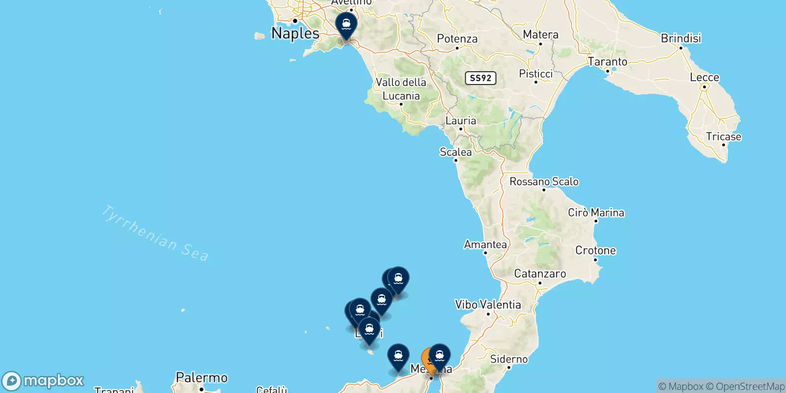 Traghetti da Messina per l'Italia