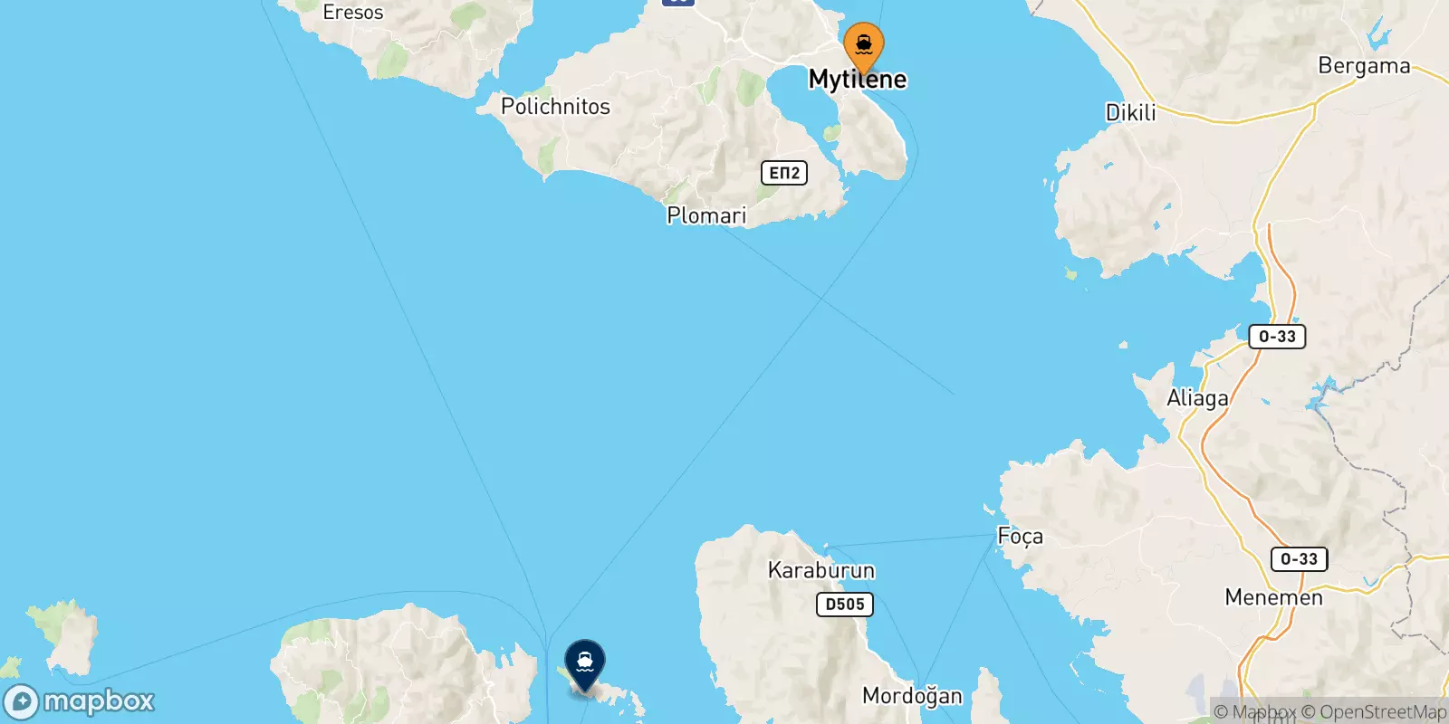 Traghetti da Mitilini (Lesvos) per Inousses