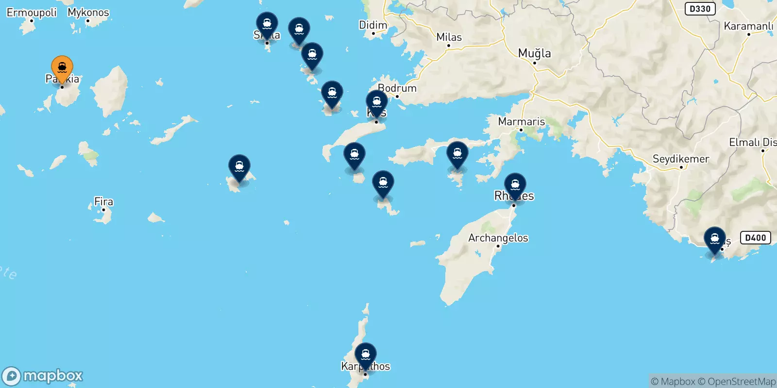 Traghetti da Paros per le Isole Dodecaneso