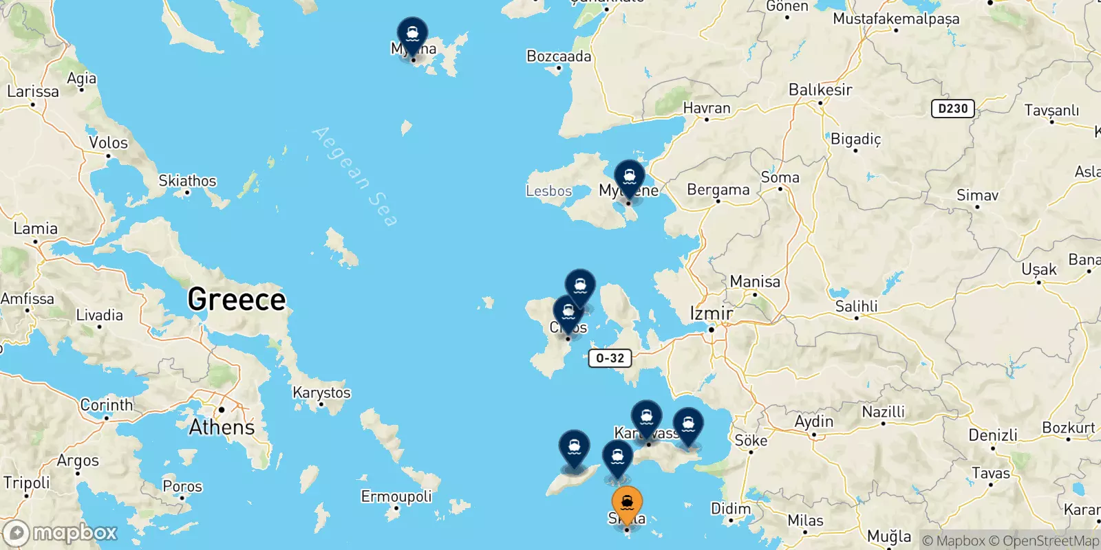 Traghetti da Patmos per le Isole Egeo Nord Orientale