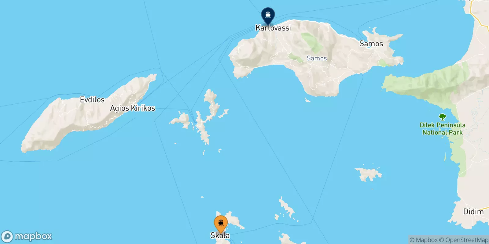 Traghetti da Patmos per Pythagorio (Samos)