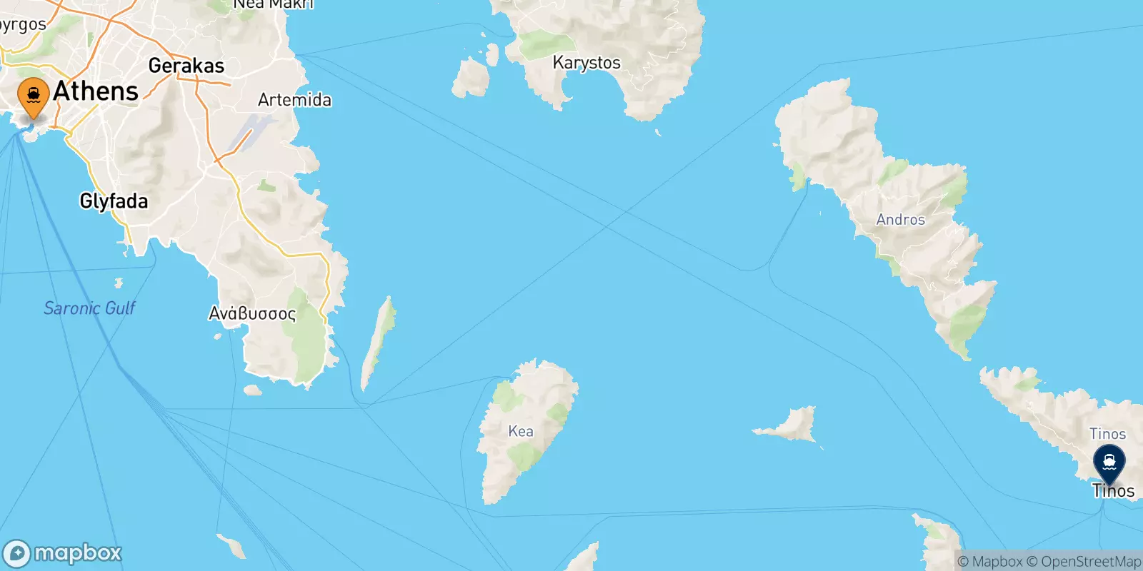 Traghetti da Pireo per Tinos