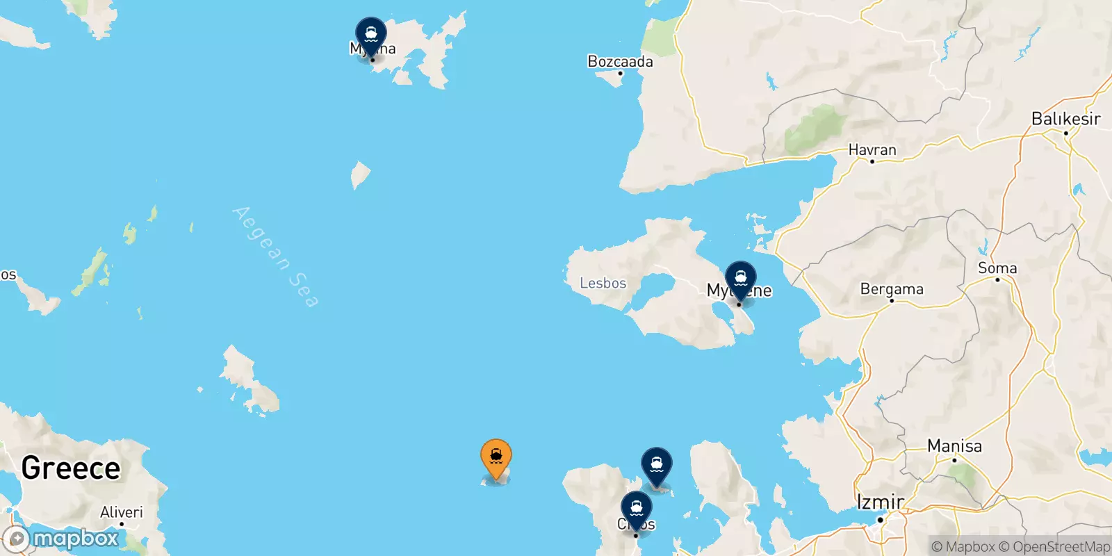 Traghetti da Psara per le Isole Egeo Nord Orientale