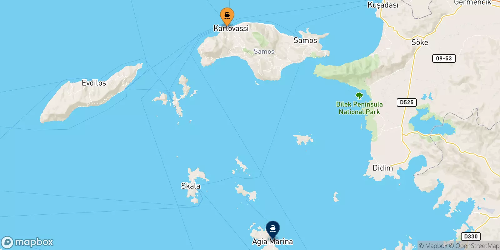 Traghetti da Pythagorio (Samos) per Leros