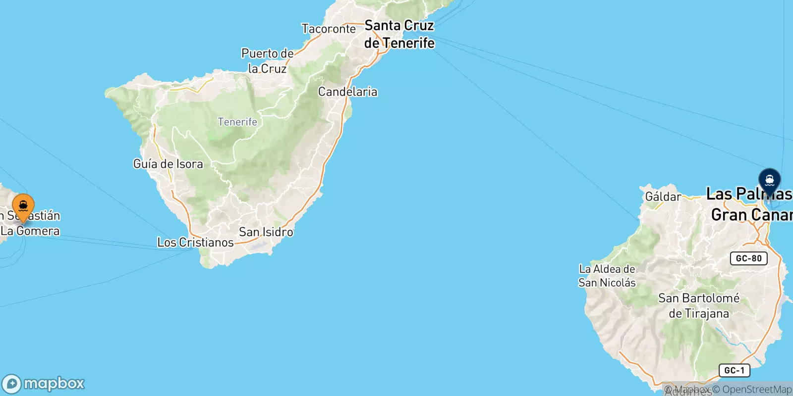 Traghetti da San Sebastian De La Gomera per Las Palmas De Gran Canaria