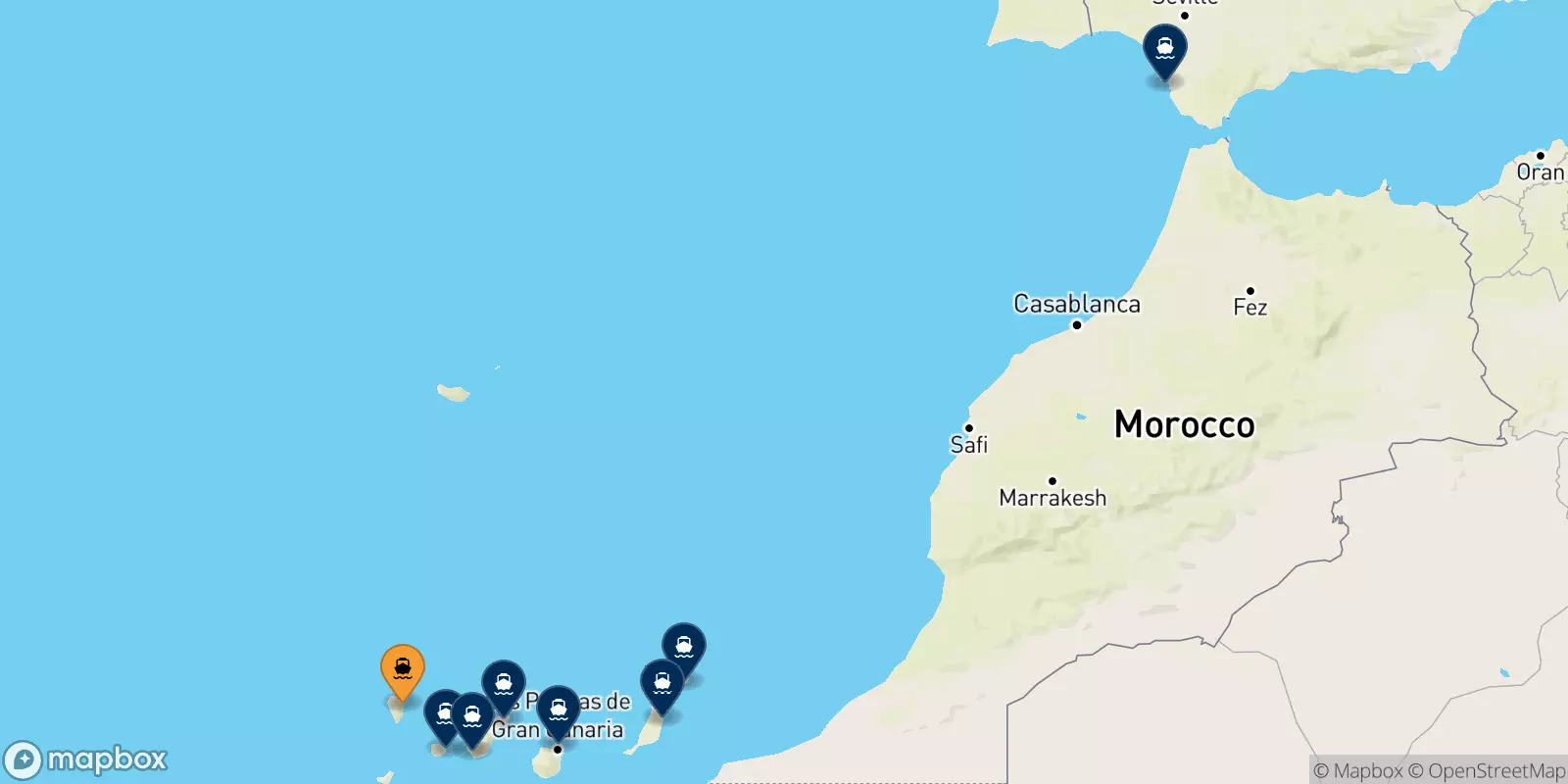 Traghetti da Santa Cruz De La Palma per la Spagna