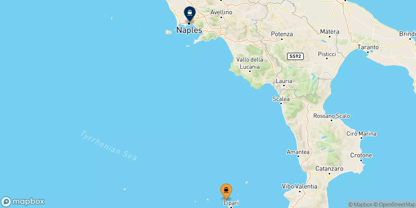 Traghetti da Santa Marina (Salina) per Napoli