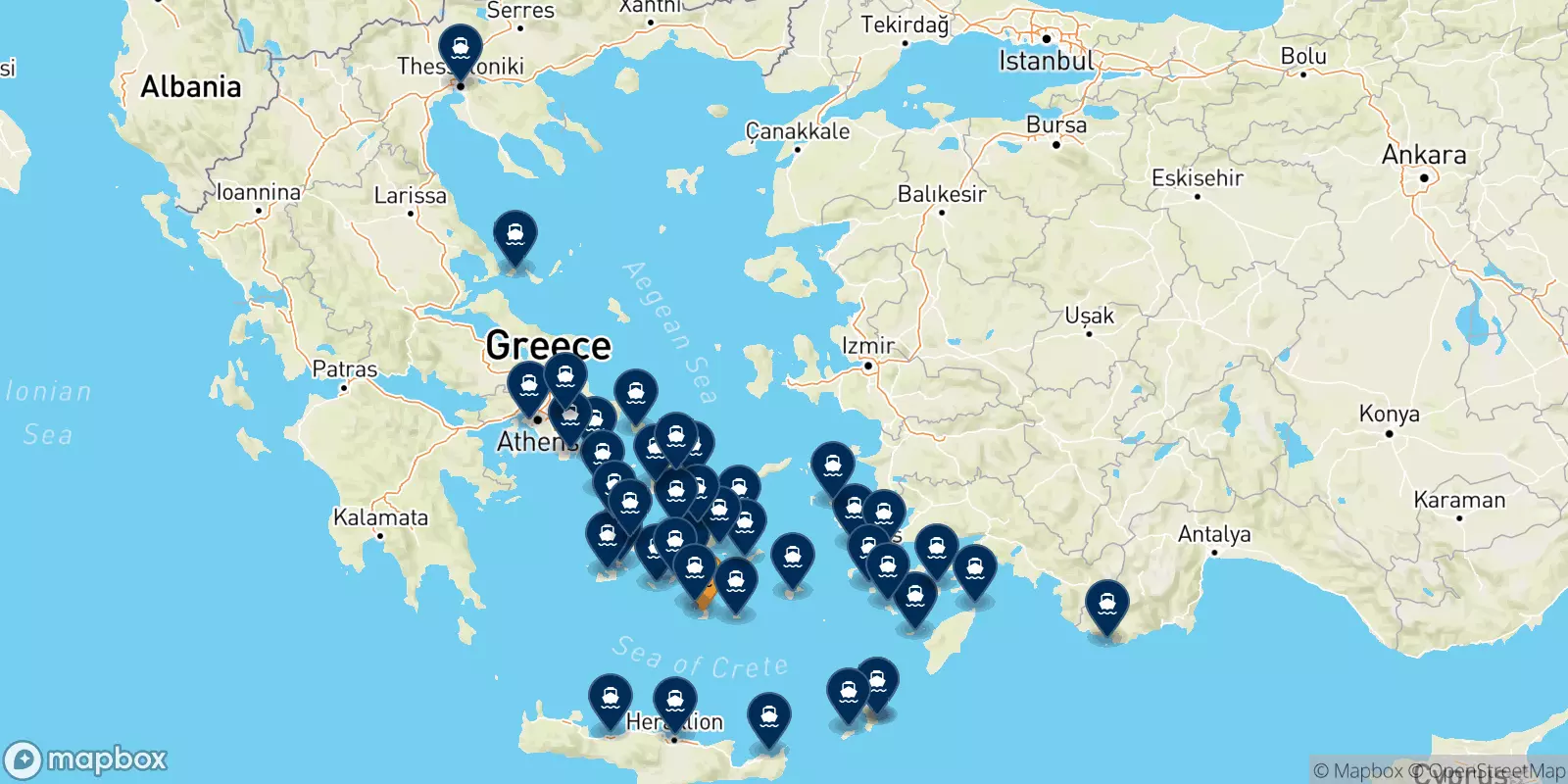 Traghetti da Santorini per la Grecia