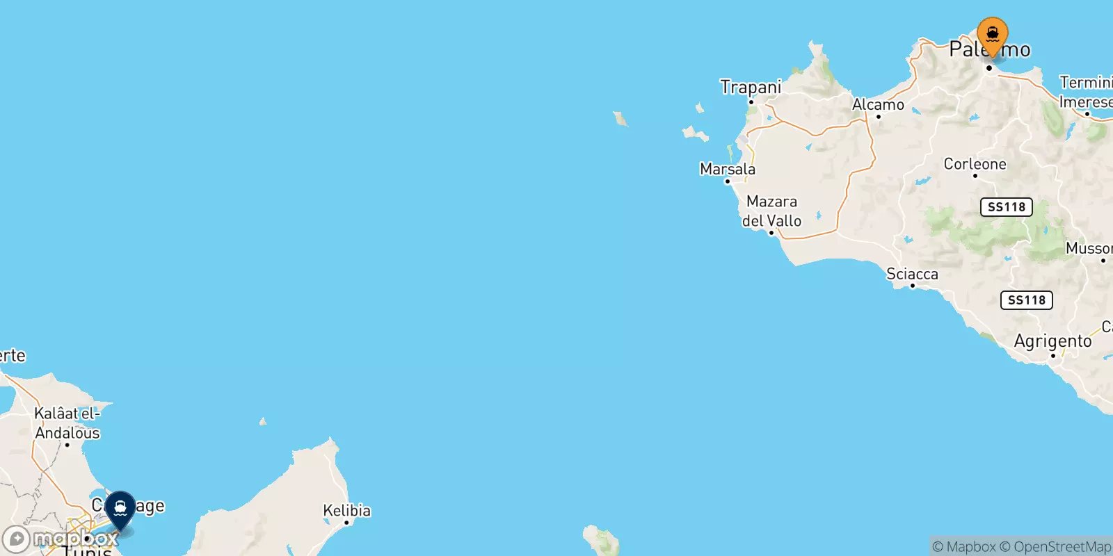 Traghetti dalla Sicilia per la Tunisia