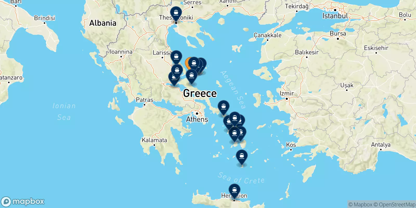 Traghetti da Skiathos per la Grecia