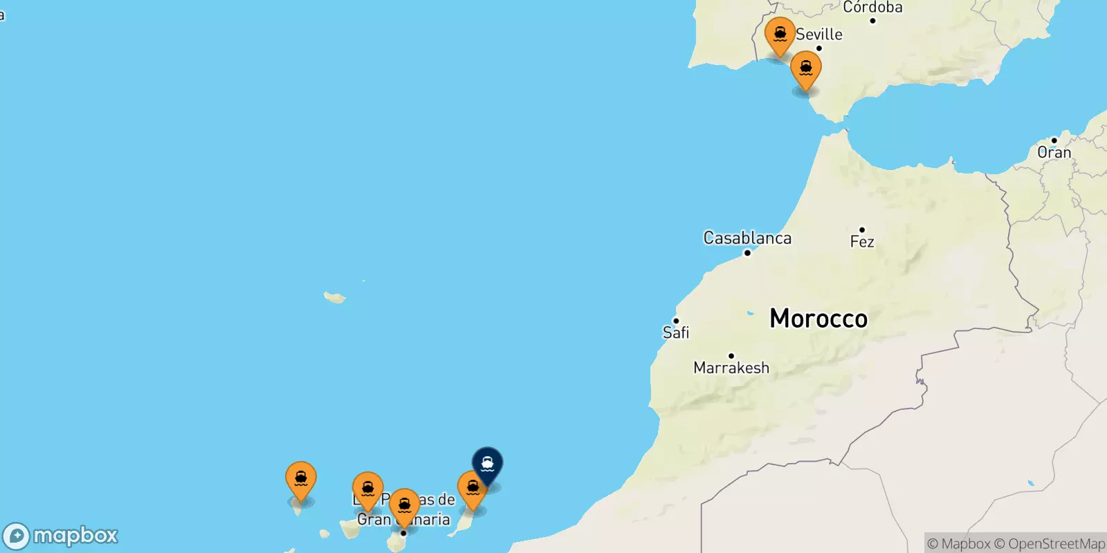 Traghetti dalla Spagna per Arrecife (Lanzarote)