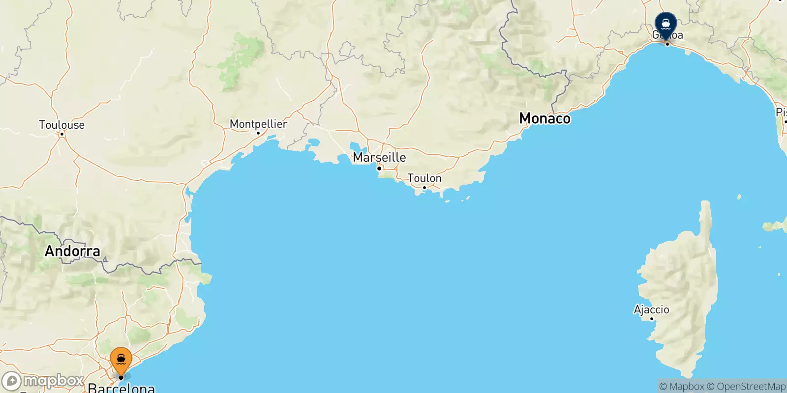 Traghetti dalla Spagna per Genova