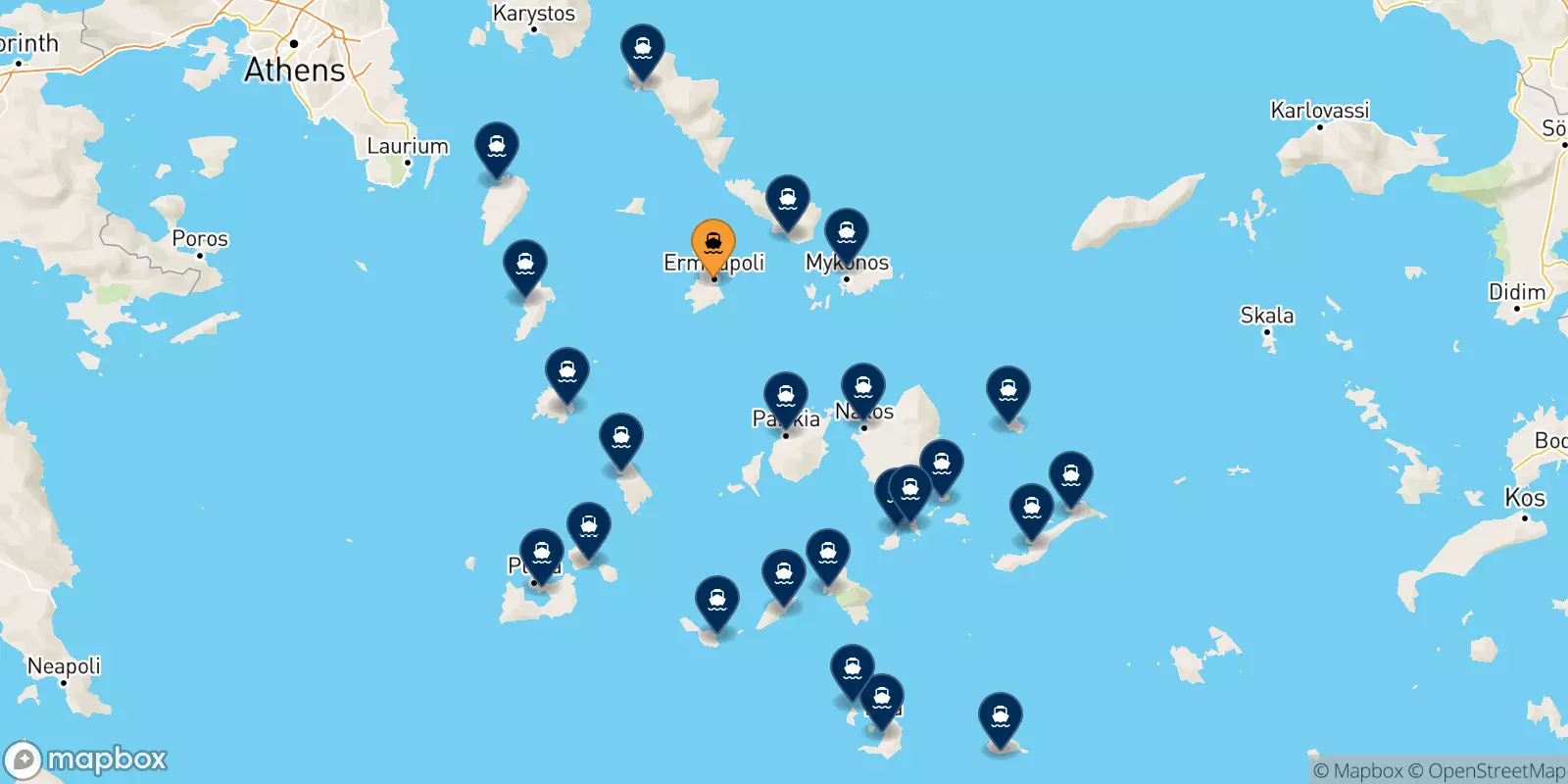 Traghetti da Syros per le Isole Cicladi