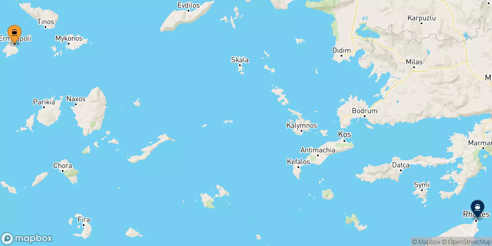 Traghetti da Syros per Rodi