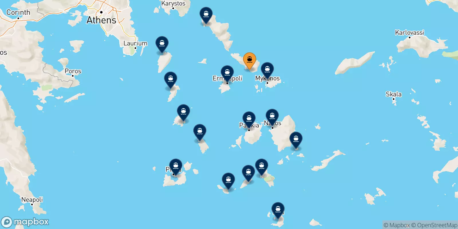 Traghetti da Tinos per le Isole Cicladi