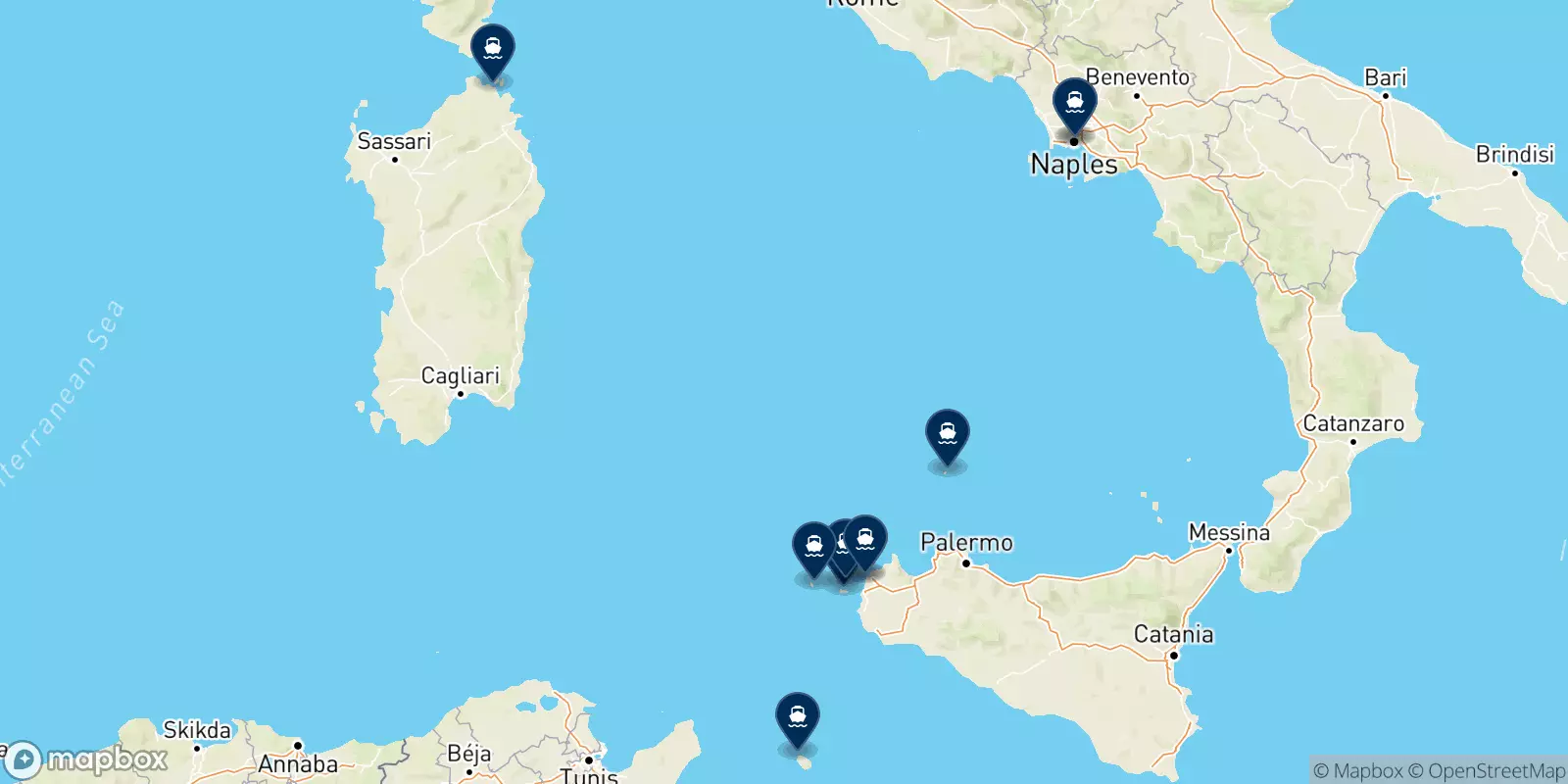 Traghetti da Trapani per l'Italia