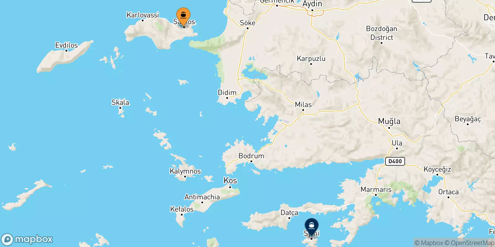 Traghetti da Vathi (Samos) per Symi