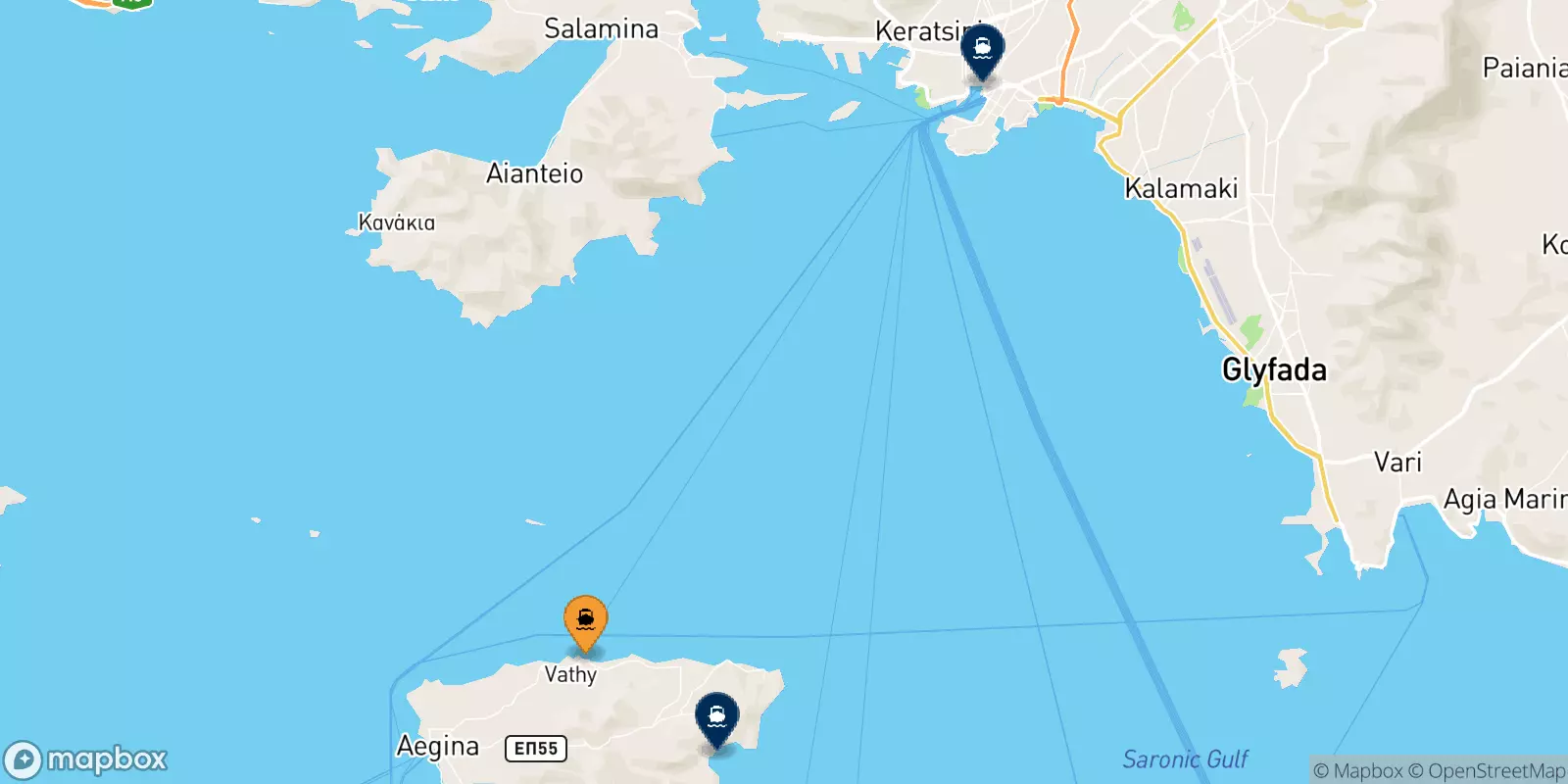 Traghetti da Souvala (Aegina) per la Grecia