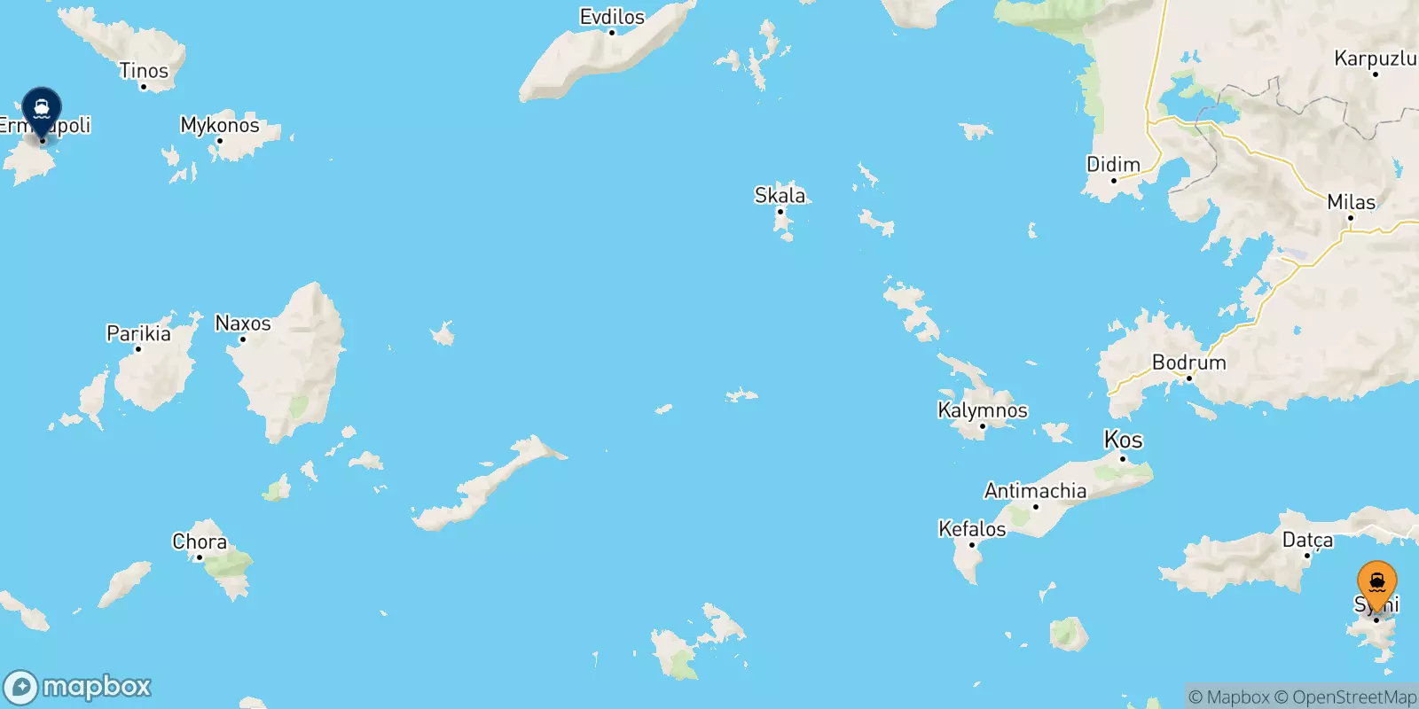 Traghetti da Symi per Syros