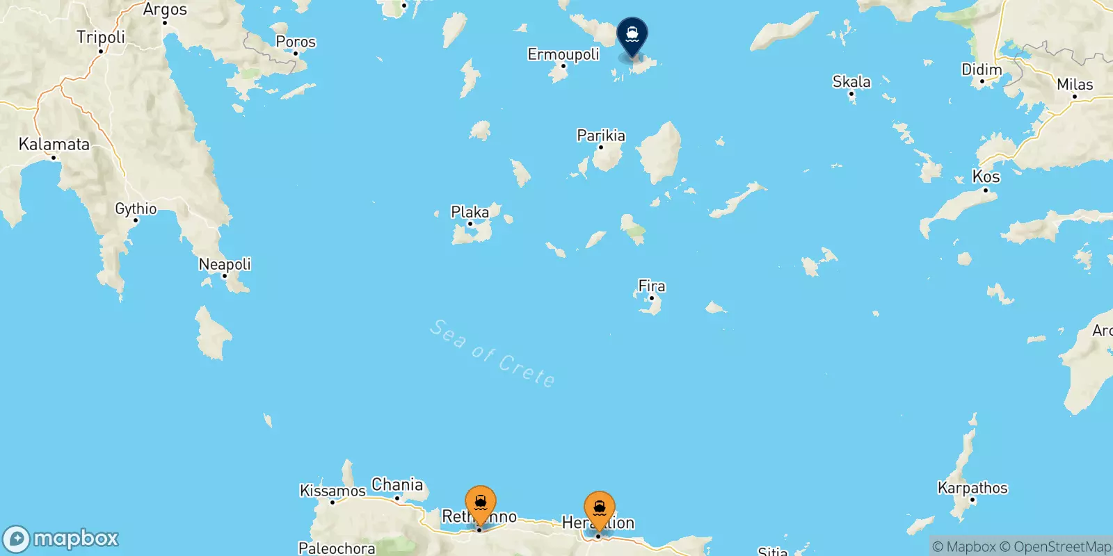 Traghetti da Creta per Mykonos