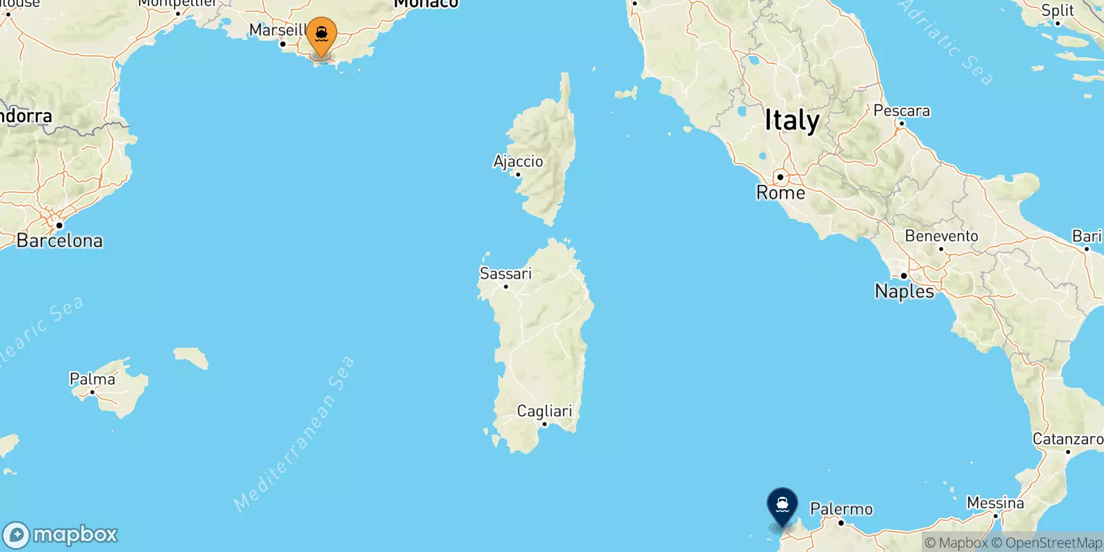 Traghetti da Tolone per Trapani