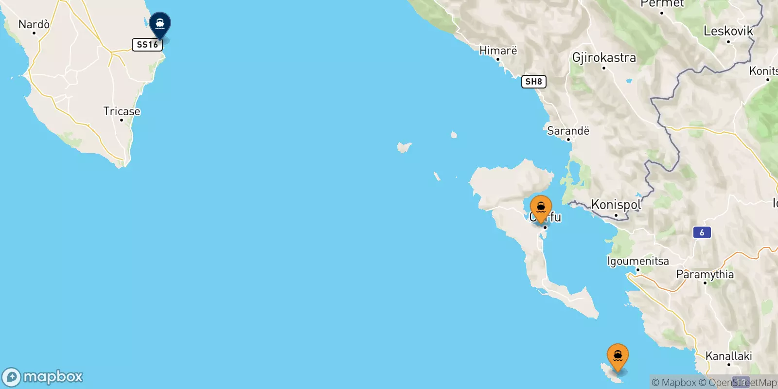 Traghetti dalle Isole Ionie per Otranto