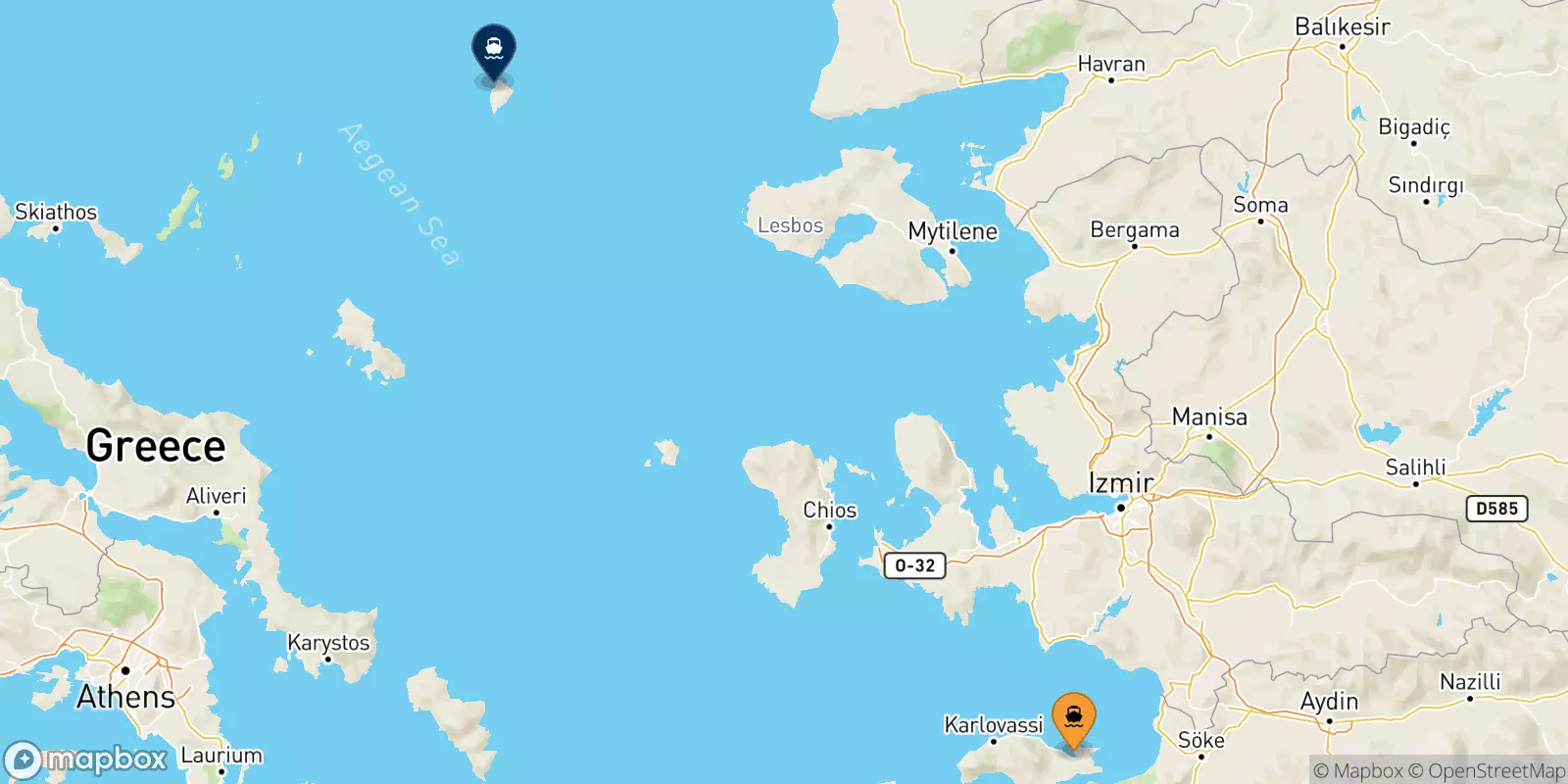 Traghetti da Vathi (Samos) per Agios Efstratios