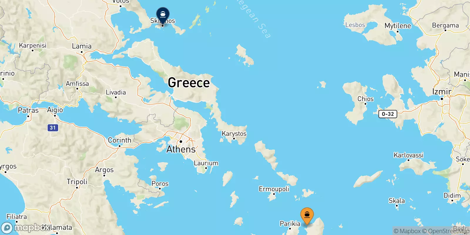 Traghetti da Naxos per Skiathos