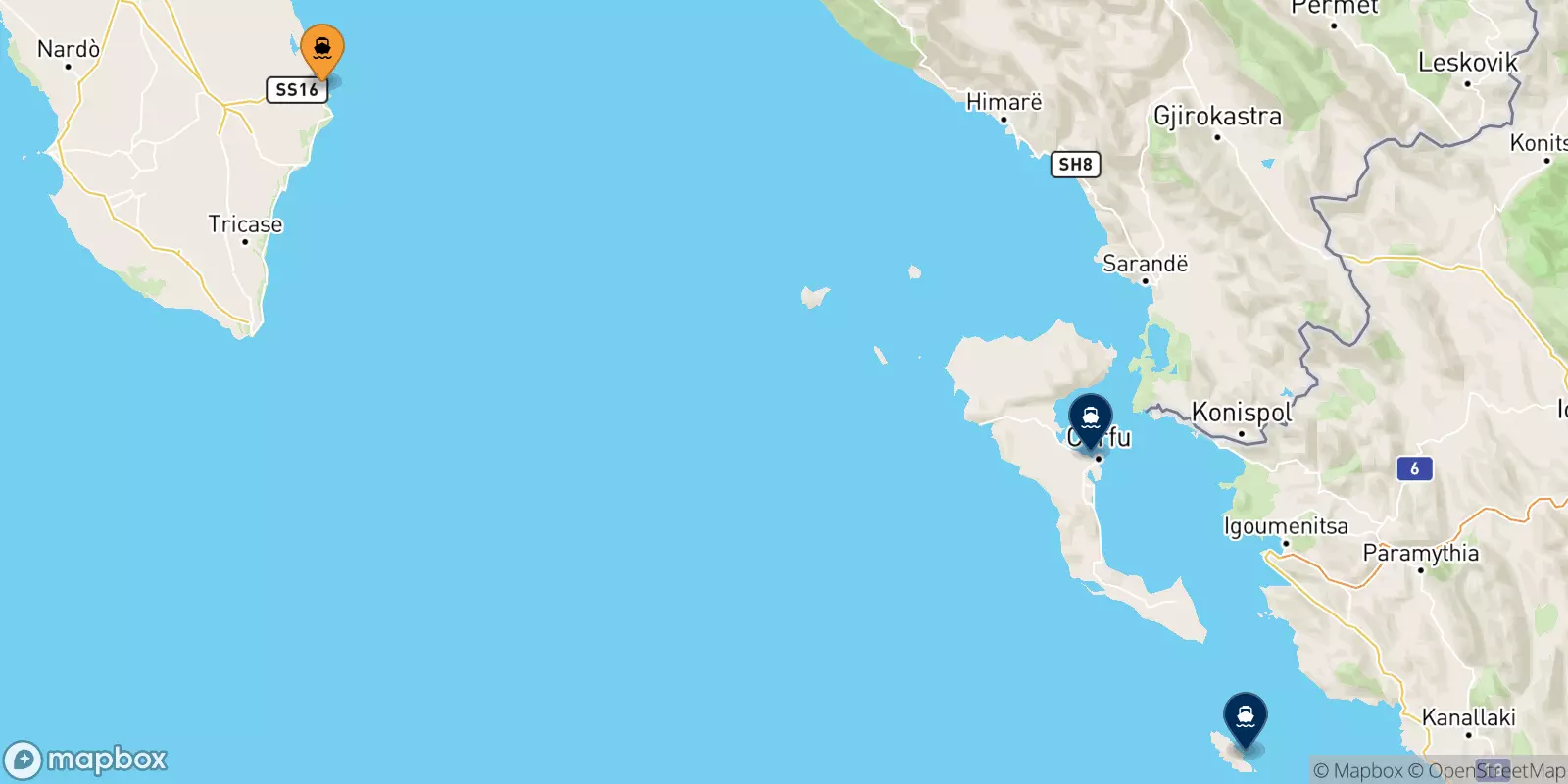 Traghetti da Otranto per le Isole Ionie