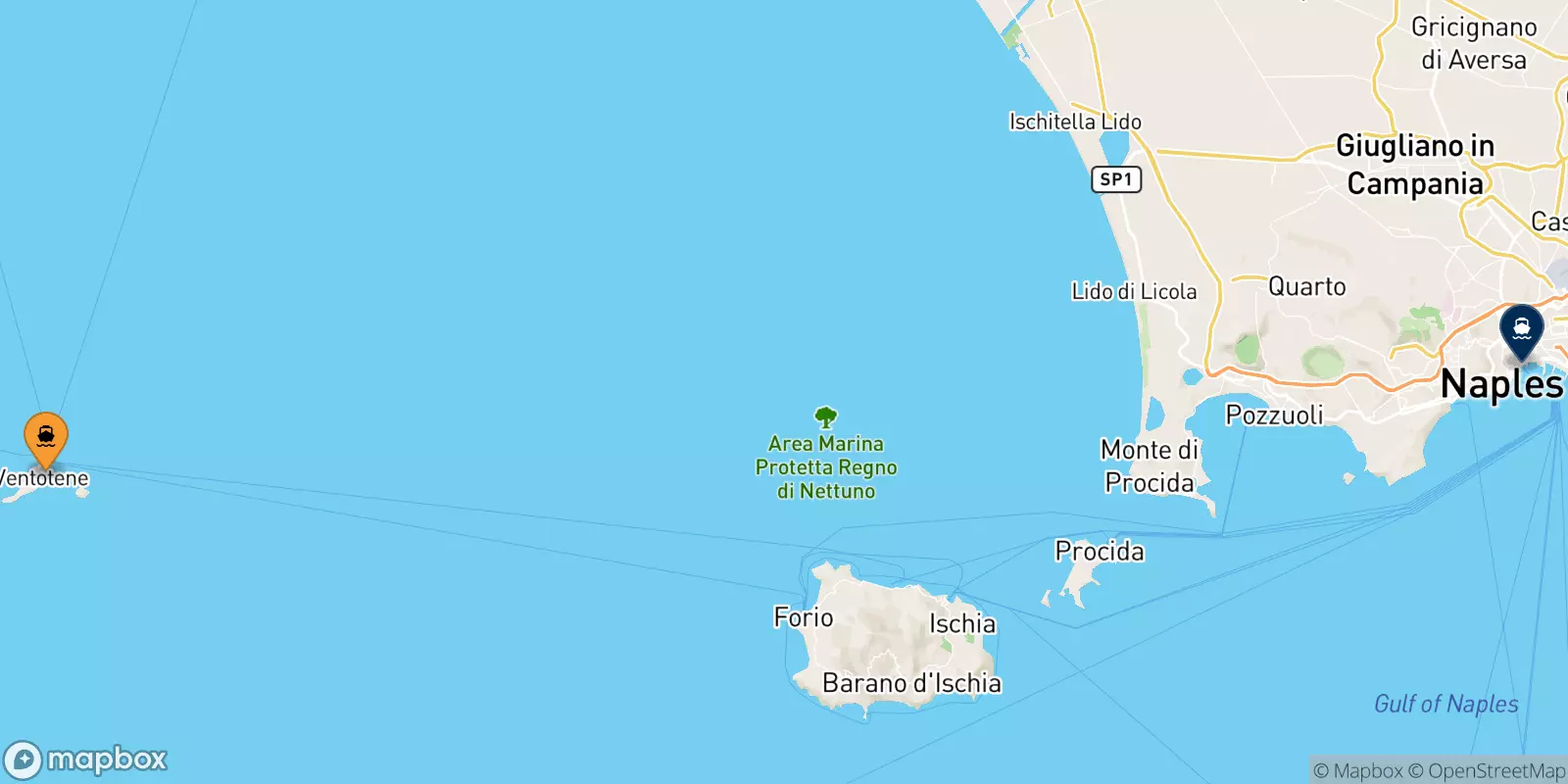 Traghetti da Ventotene per Napoli Beverello