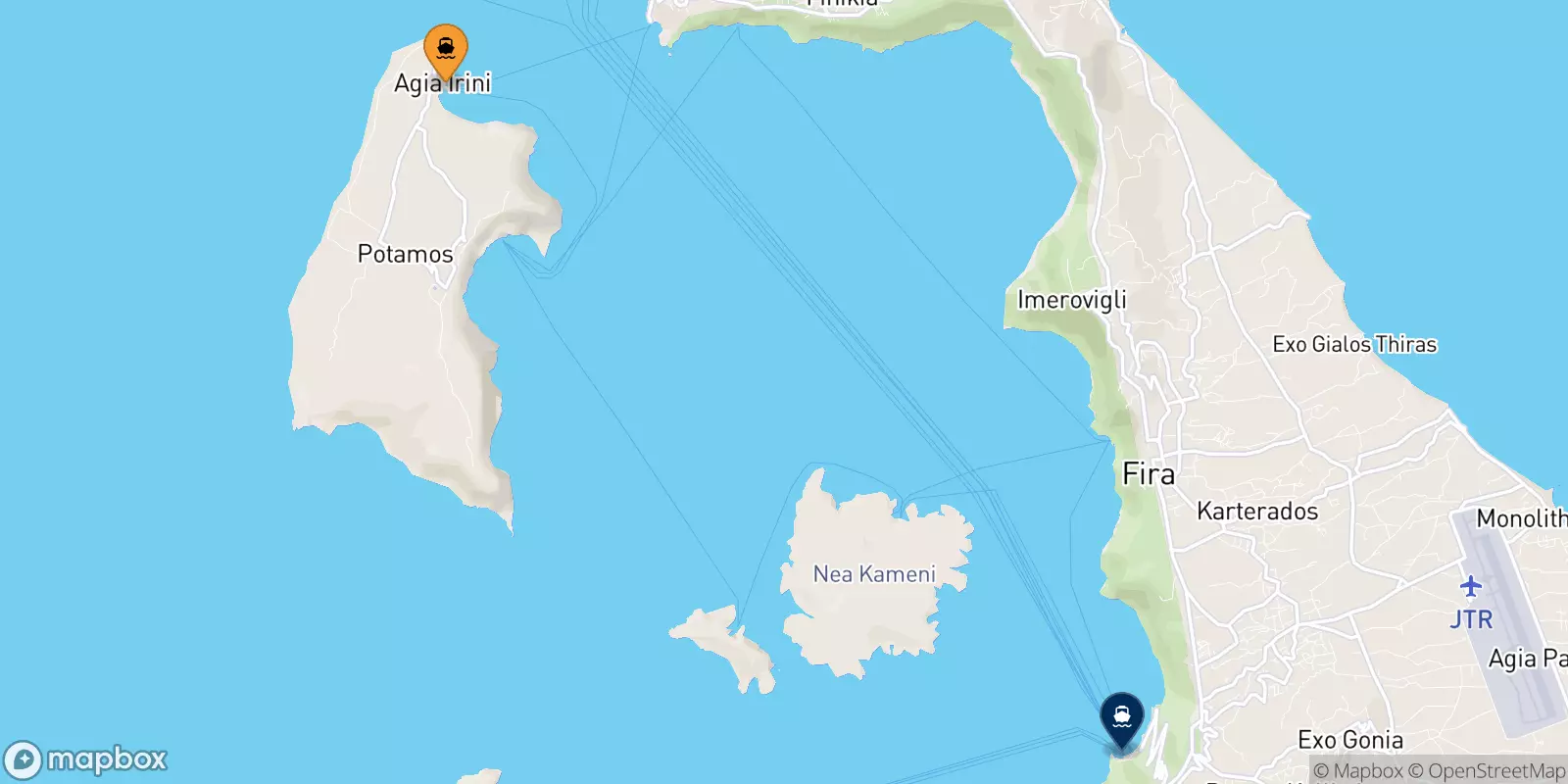 Traghetti da Thirassia per Santorini