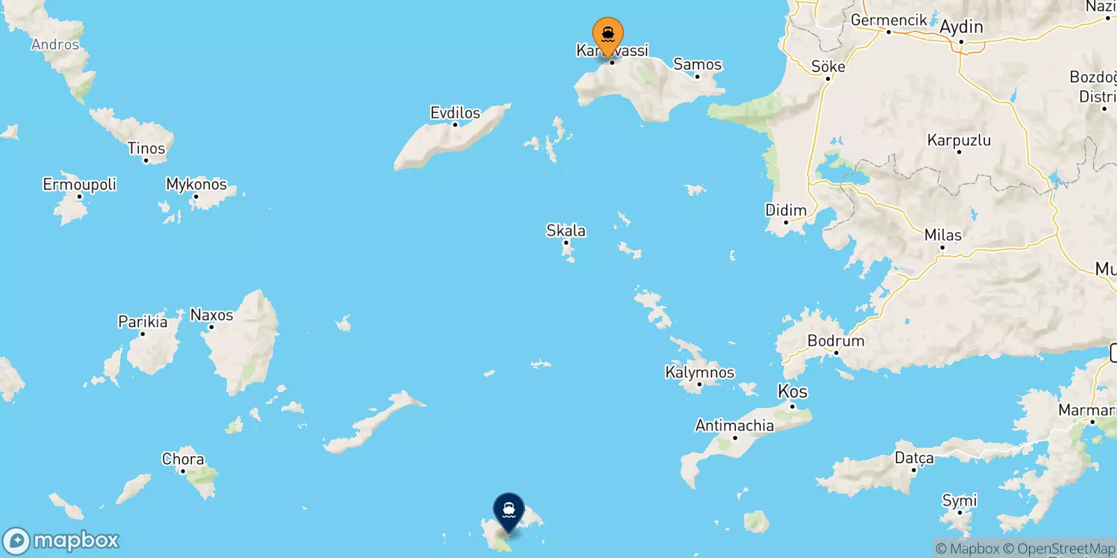 Traghetti da Pythagorio (Samos) per Astypalea