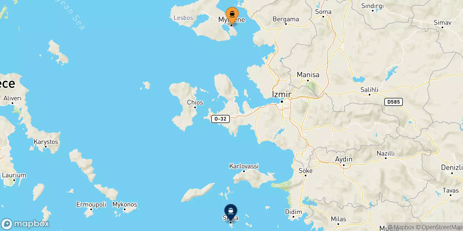 Traghetti da Mitilini (Lesvos) per Patmos