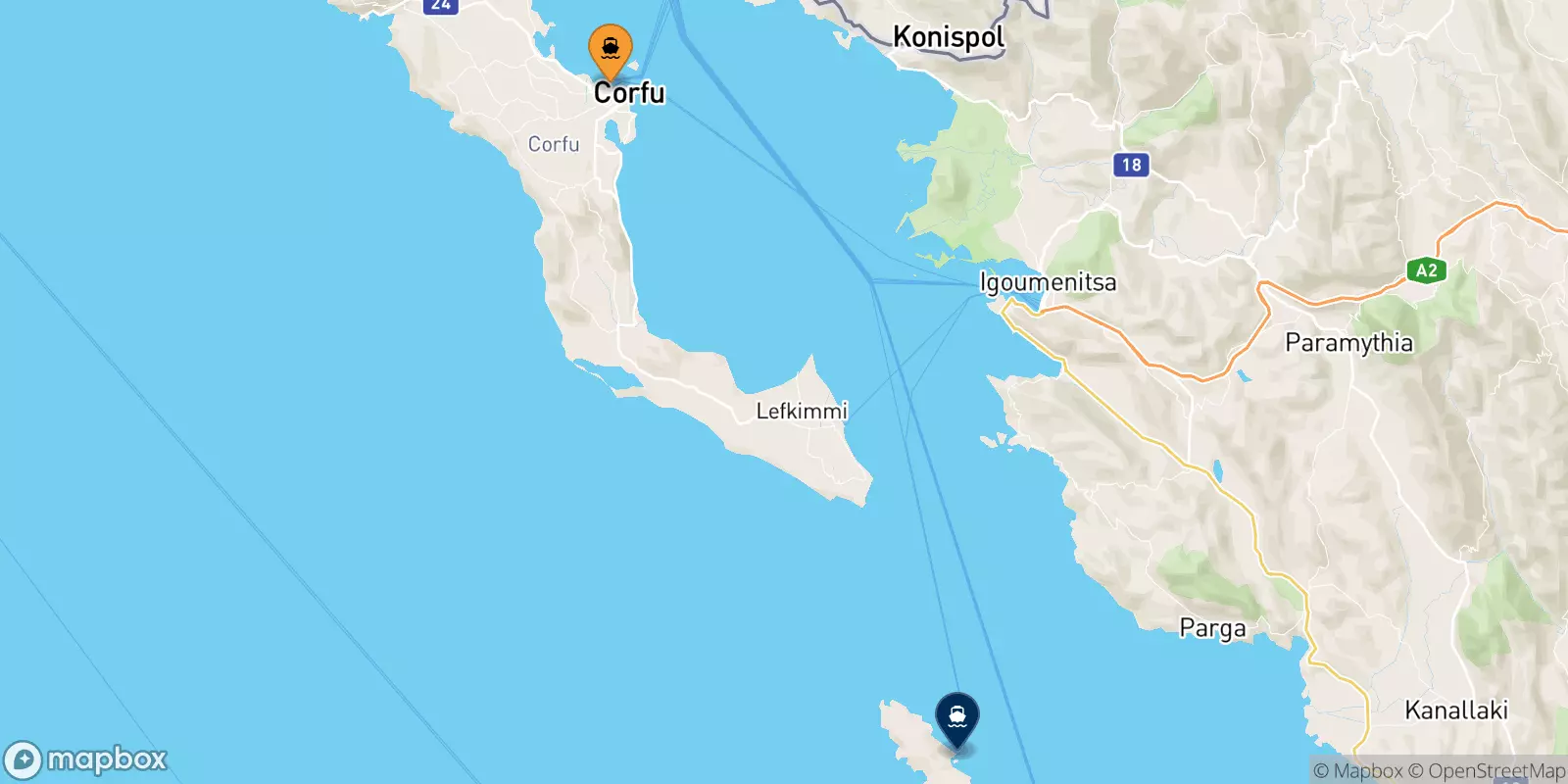 Traghetti da Corfu per Paxos