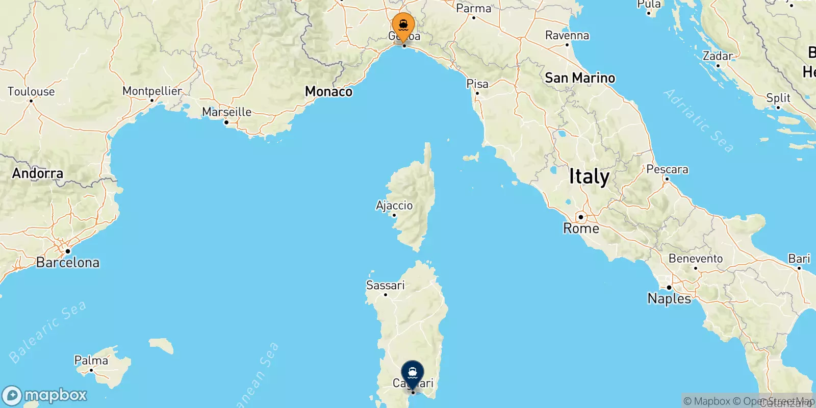 Traghetti da Genova per Cagliari