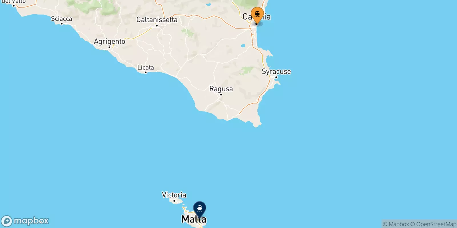 Traghetti da Catania per La Valletta (Malta)