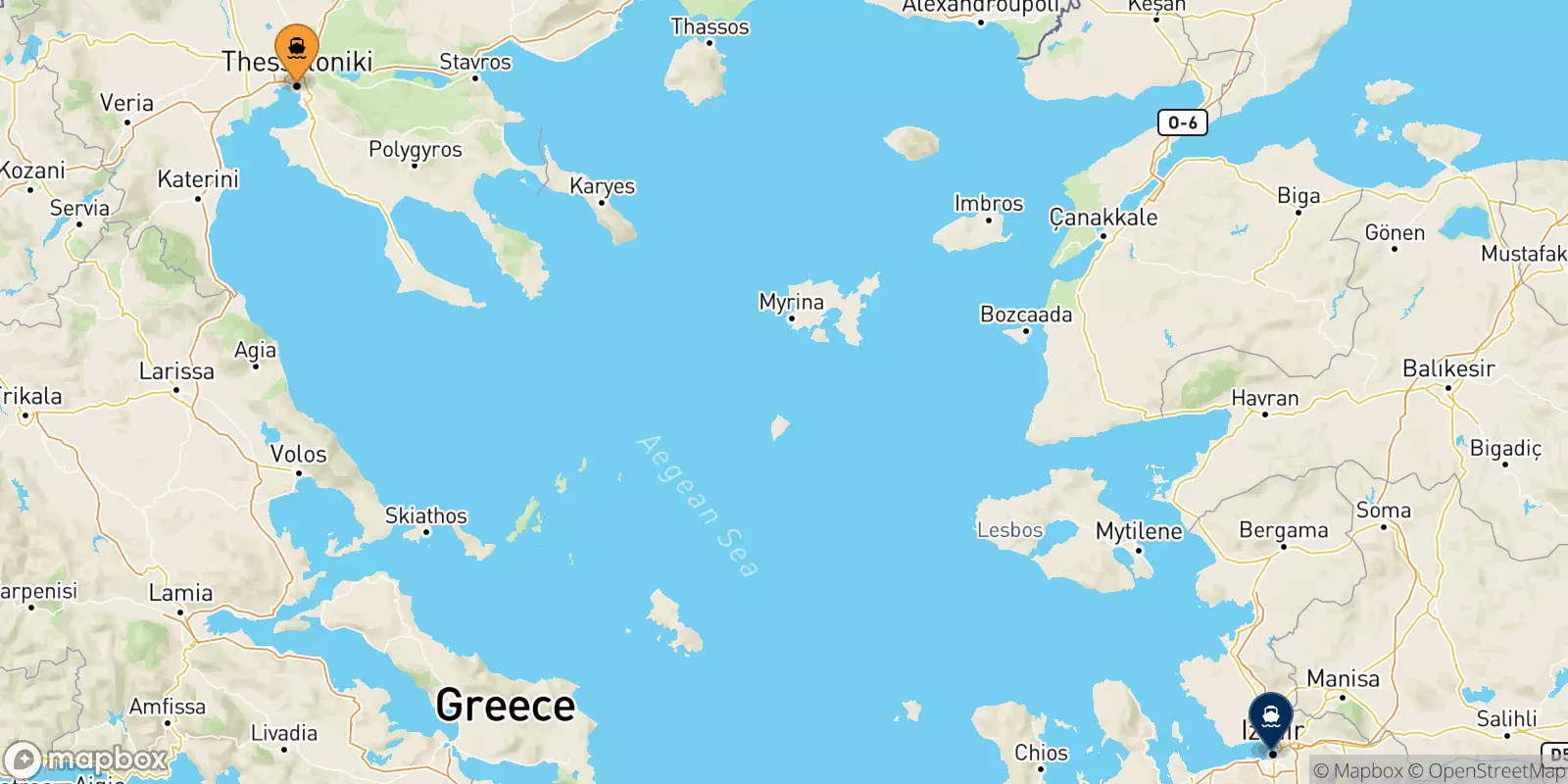 Traghetti dalla Grecia per Izmir