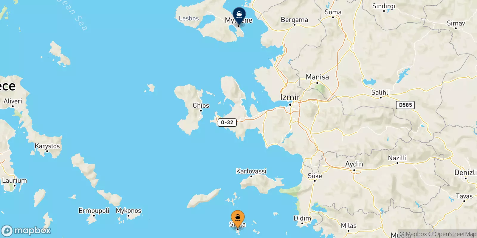 Traghetti da Patmos per Mitilini (Lesvos)