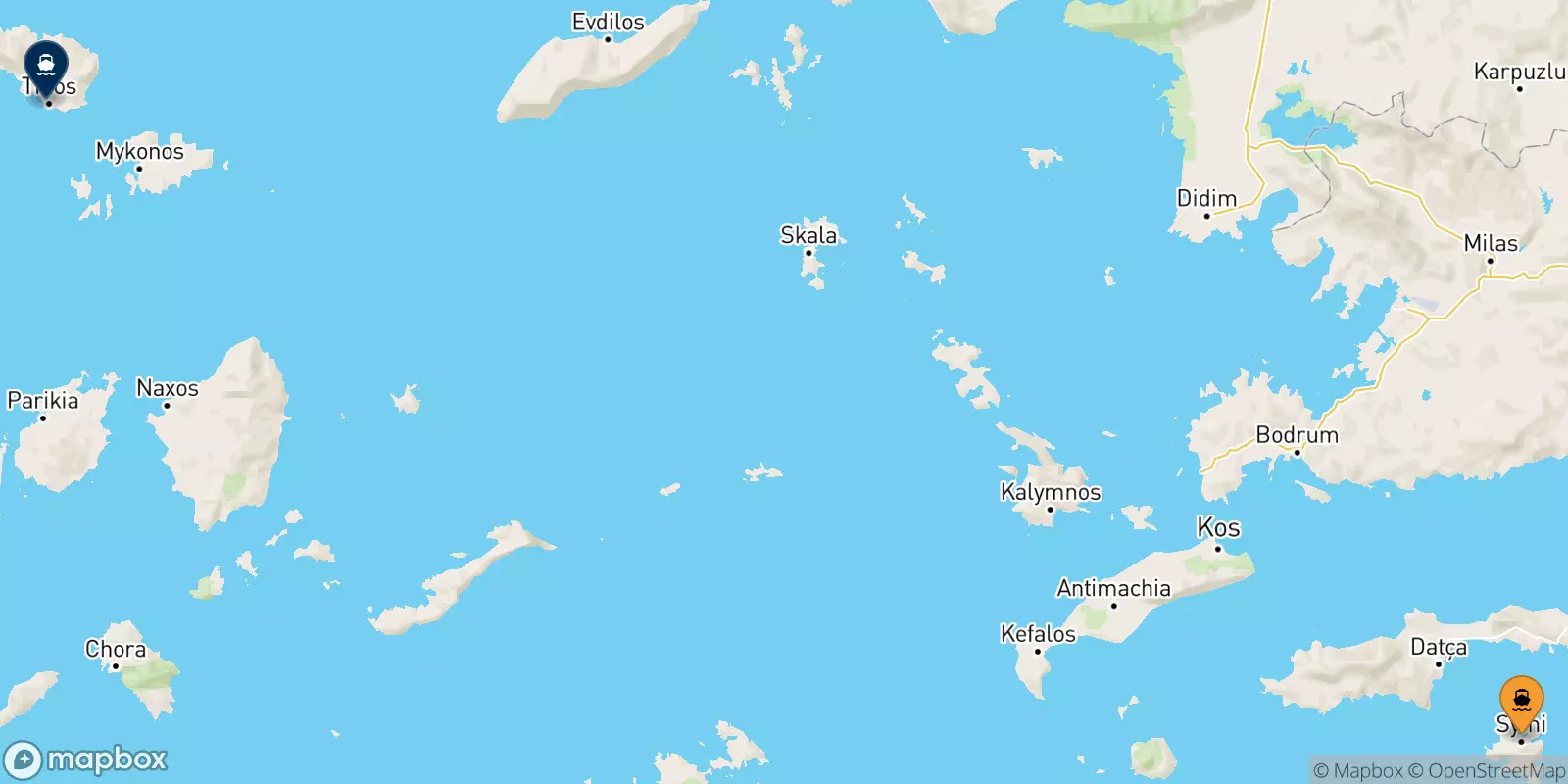 Traghetti da Symi per Tinos