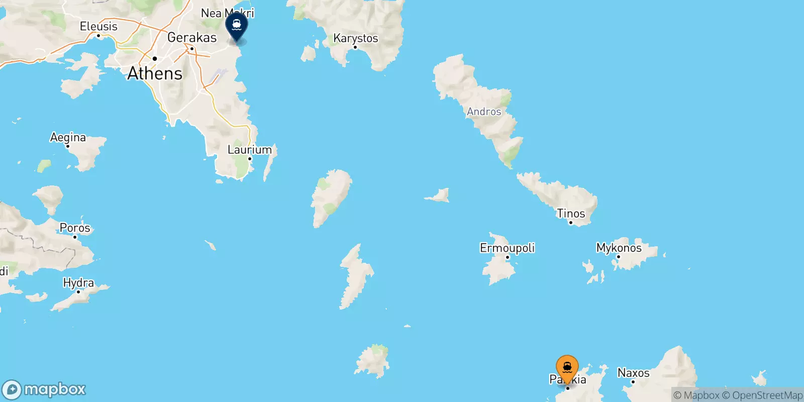 Traghetti da Paros per Rafina