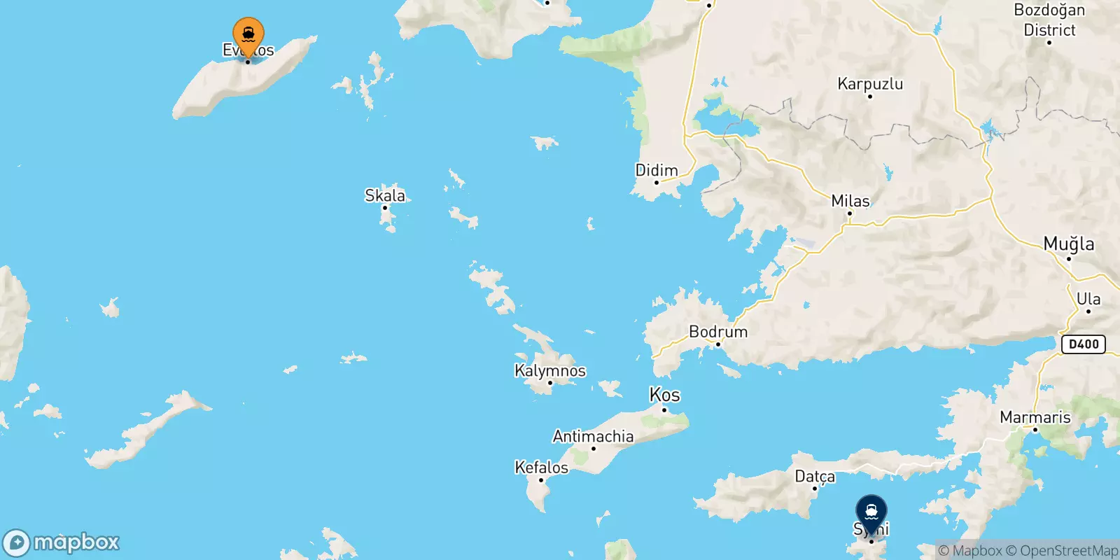 Traghetti da Evdilos (Ikaria) per Symi