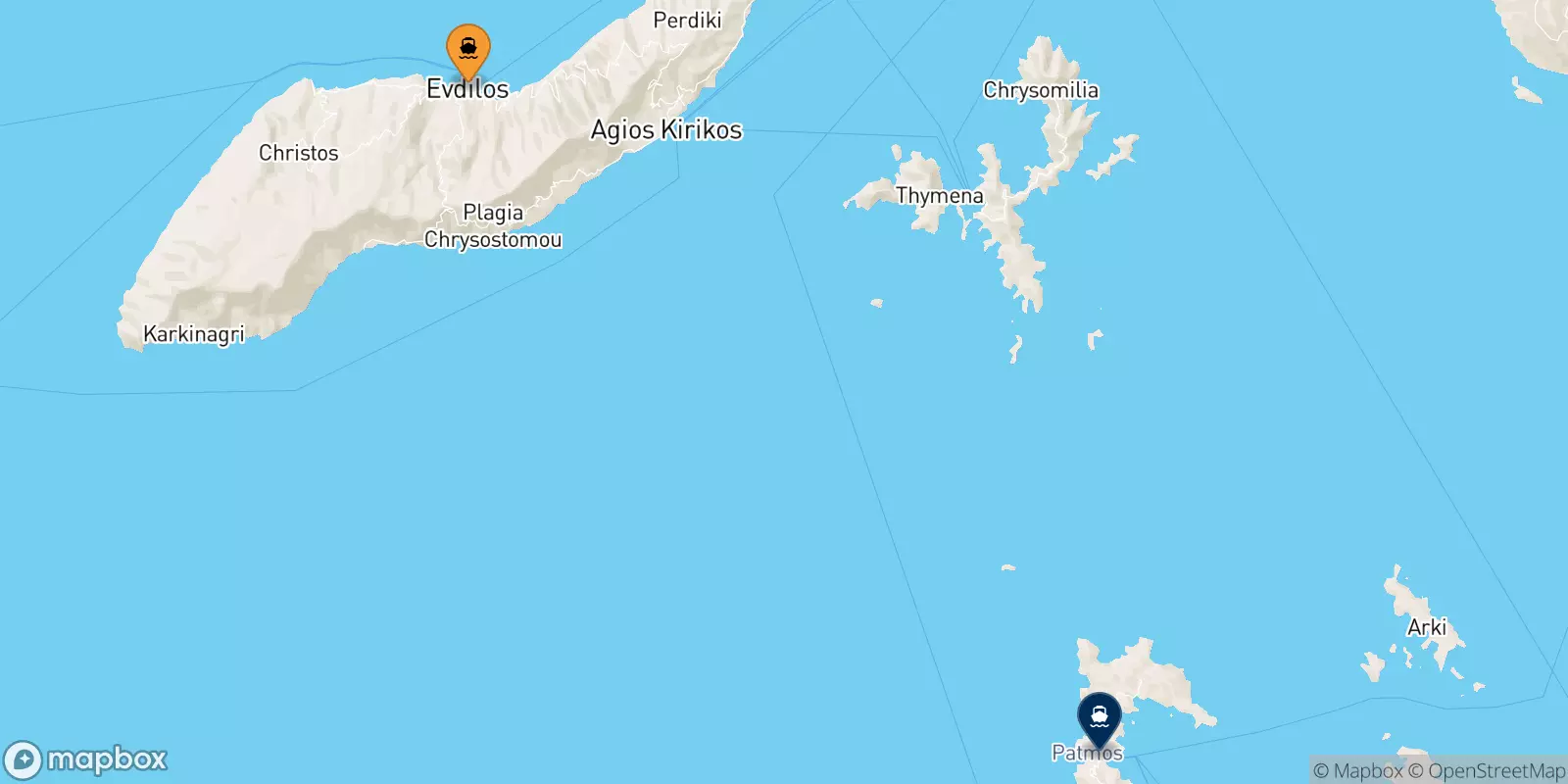 Traghetti da Evdilos (Ikaria) per Patmos