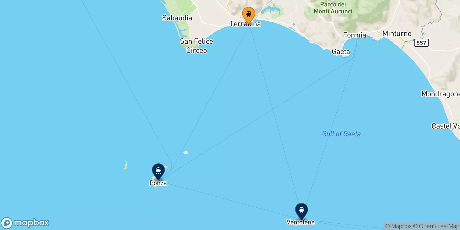 Traghetti da Terracina per l'Italia